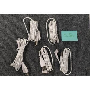 5-Pack 5ft White Micro USB Charging Cable for Smartphones, Cameras. Android 5pc